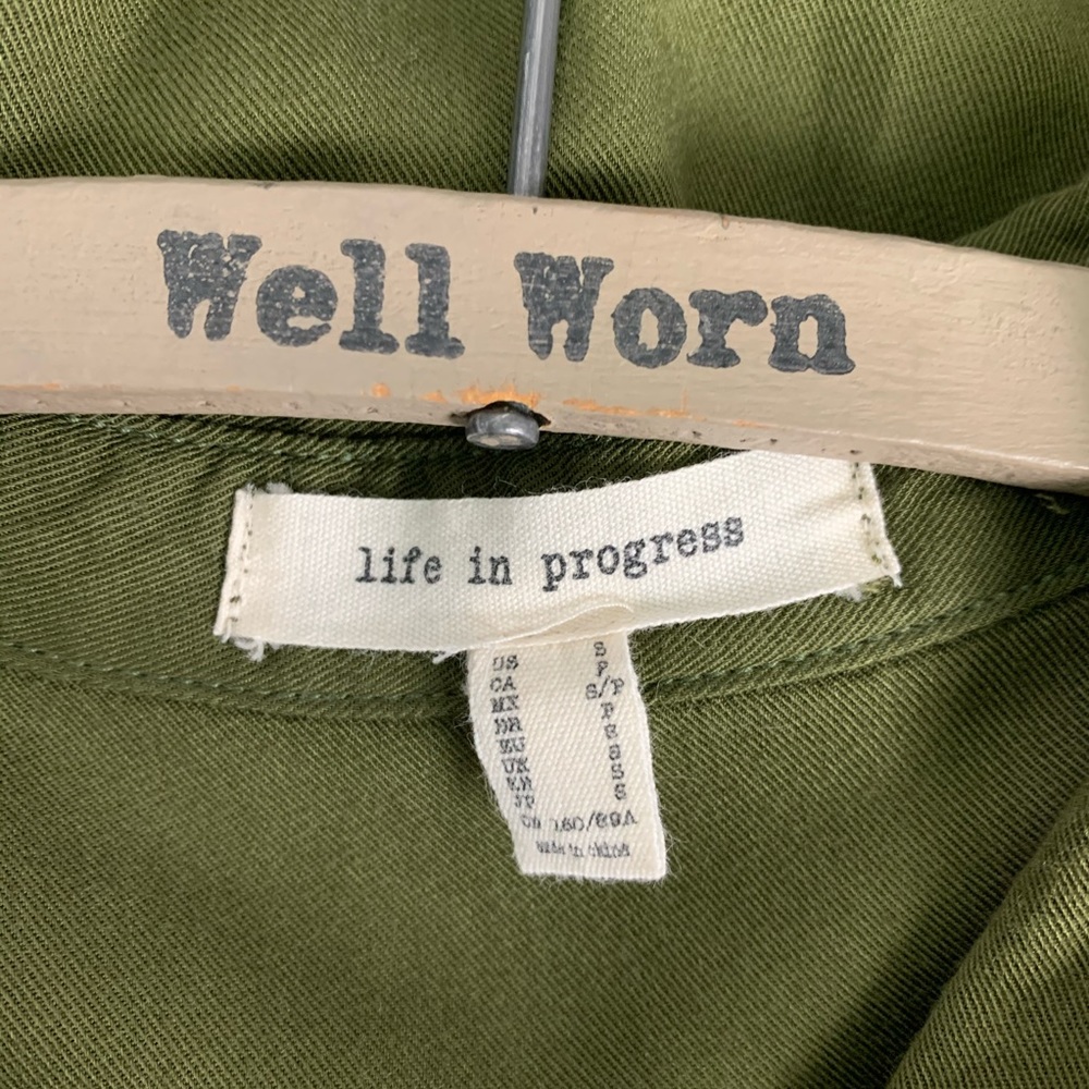 Life In Progress Army Green Button Front Shirt - image 6